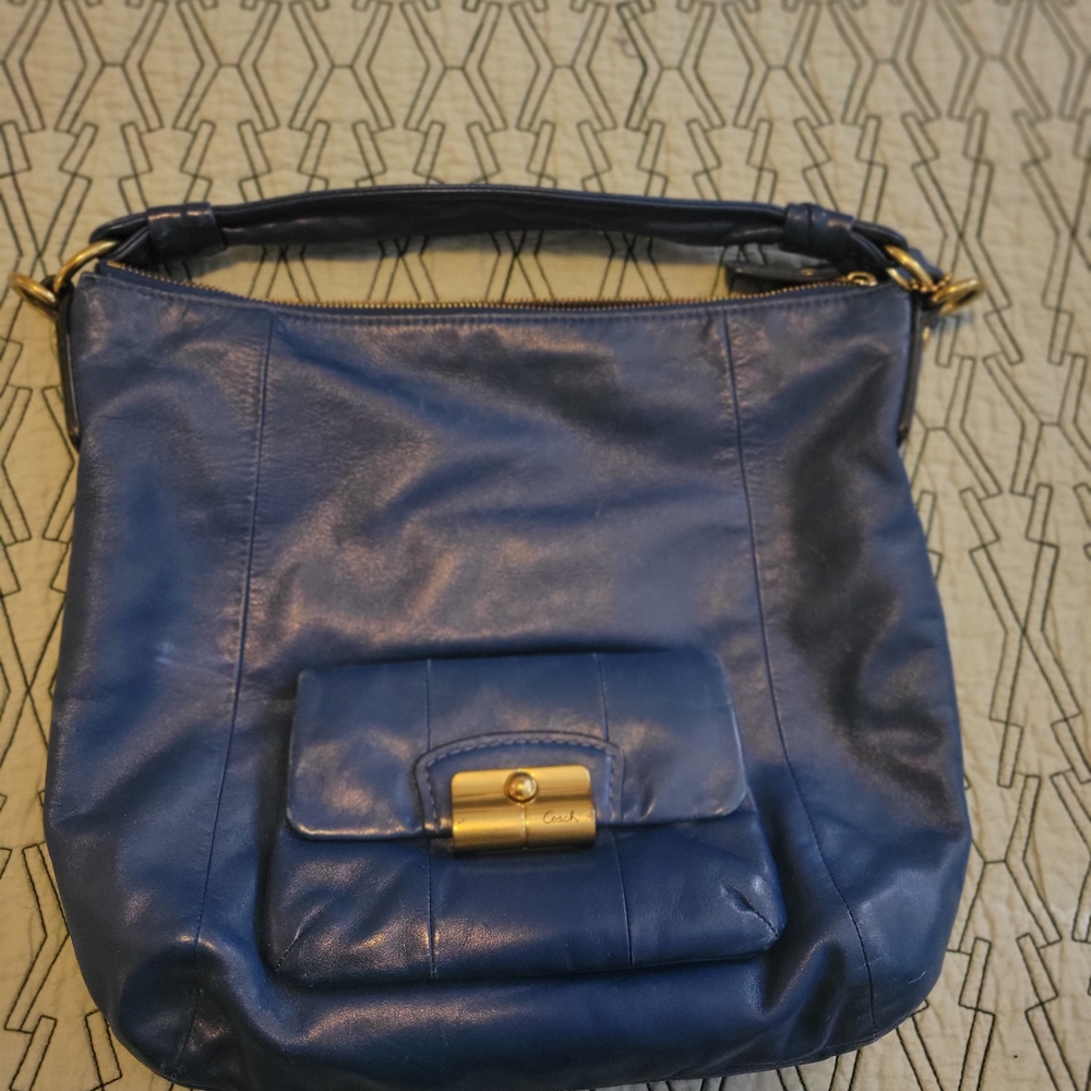 Coach Blue Leather Shoulder Bag
